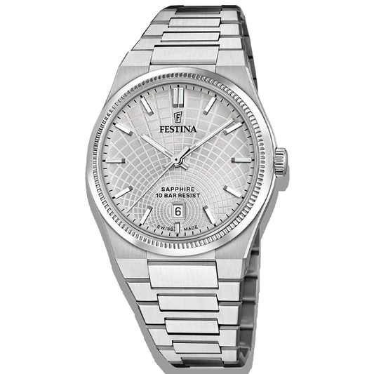 Festina Herrenuhr Swiss Made Rivé F20051/2 silberfarben