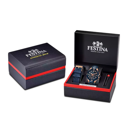Detailansicht blaues Zifferblatt Festina Herren Chronograph Special Edition online kaufen in Kitzbühel