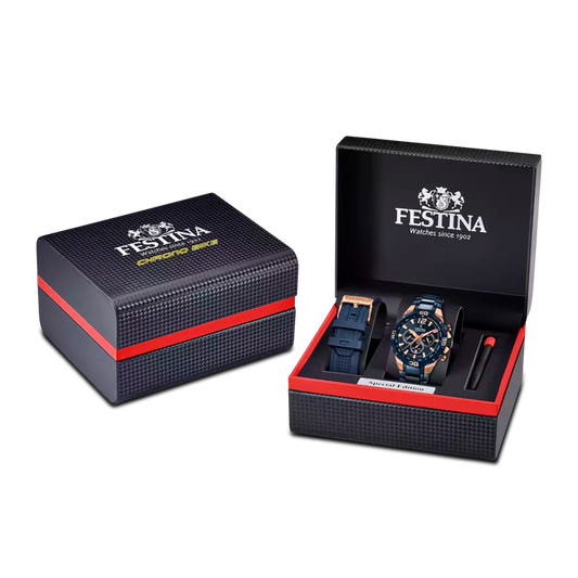 Detailansicht blaues Zifferblatt Festina Herren Chronograph Special Edition online kaufen in Kitzbühel