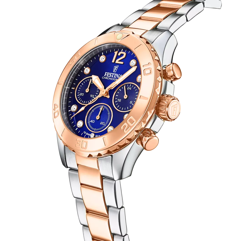 Festina Boyfriend Collection F20605/3 Damenchronograph mit blauem Zifferblatt bei Juwelier Schroll Kitzbühel