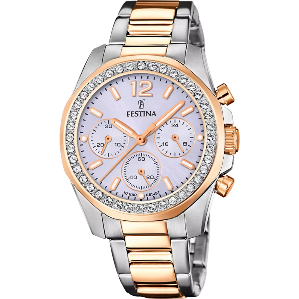 Festina Rainbow Damenchronograph rosa Zifferblatt Edelstahlarmband online sicher kaufen bei Juwelier Schroll Kitzbühel Tirol