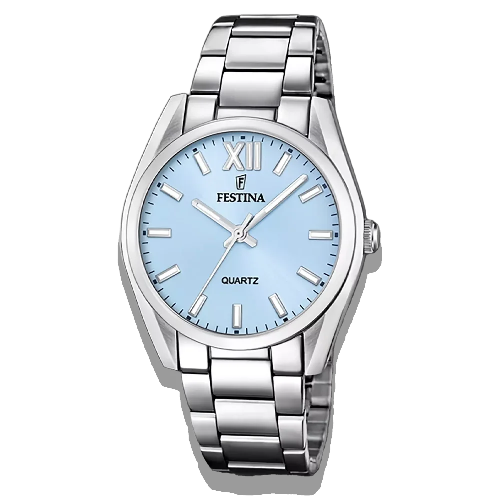 Festina Damen Uhr Boyfriend Alegria F20622/3 Blau, Edelstahl Armband