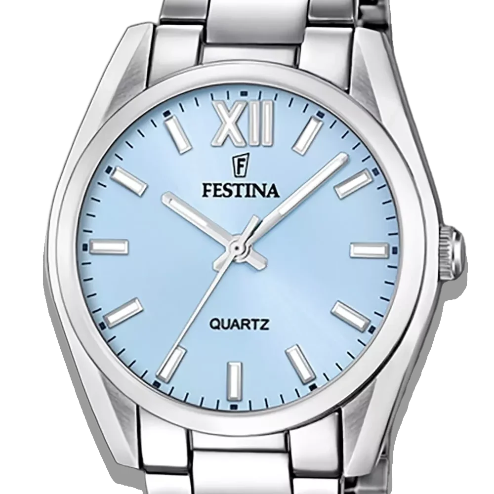 Festina Damen Uhr Boyfriend Alegria F20622/3 Blau, Edelstahl Armband