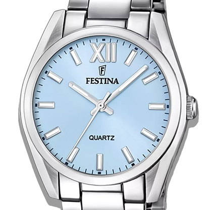 Festina Damen Uhr Boyfriend Alegria F20622/3 Blau, Edelstahl Armband