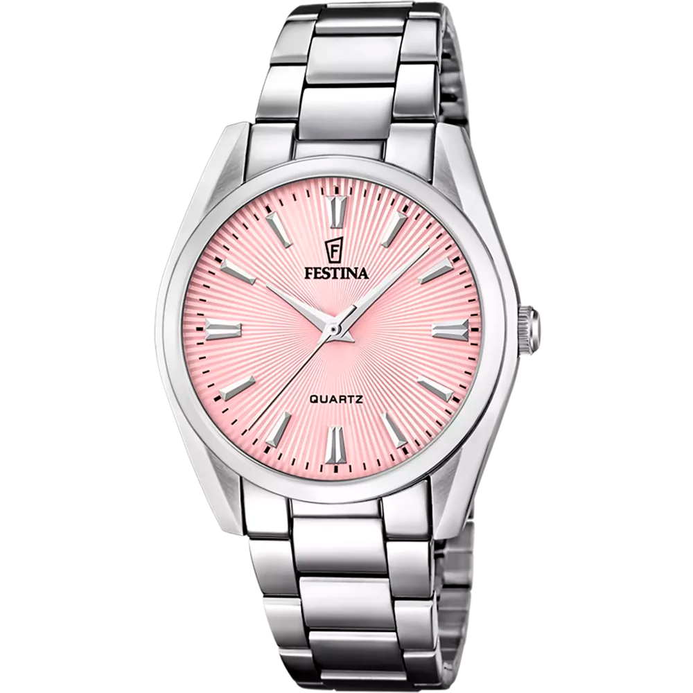 Festina Damenuhr F20622/N mit roségoldfarbenem Zifferblatt und Edelstahlarmband