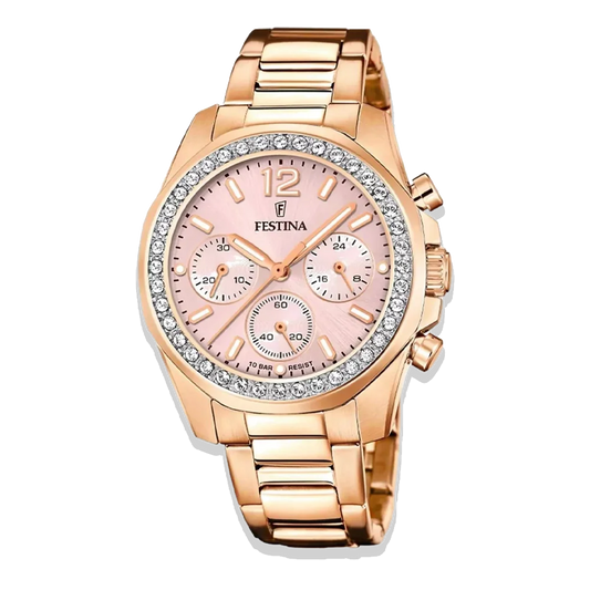 Festina Damen Uhr Rainbow F20639/6 Roségold, Edelstahlarmband