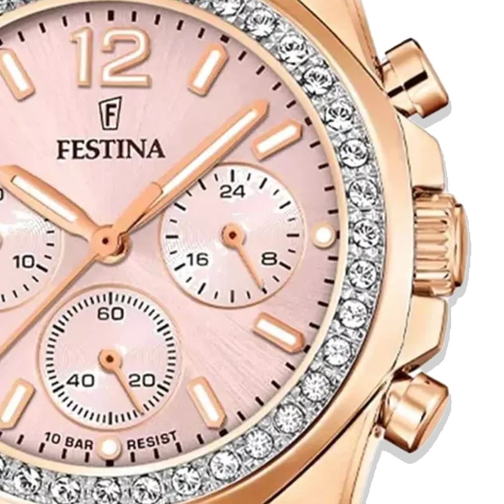 Festina Damen Uhr Rainbow F20639/6 Roségold, Edelstahlarmband