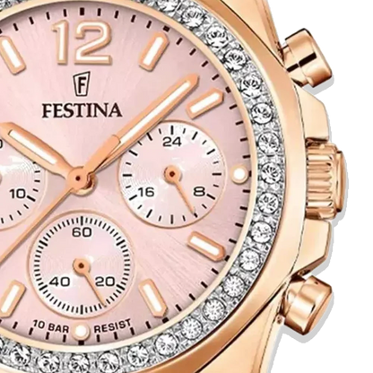 Festina Damen Uhr Rainbow F20639/6 Roségold, Edelstahlarmband