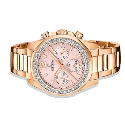 Festina Damen Uhr Rainbow F20639/6 Roségold, Edelstahlarmband