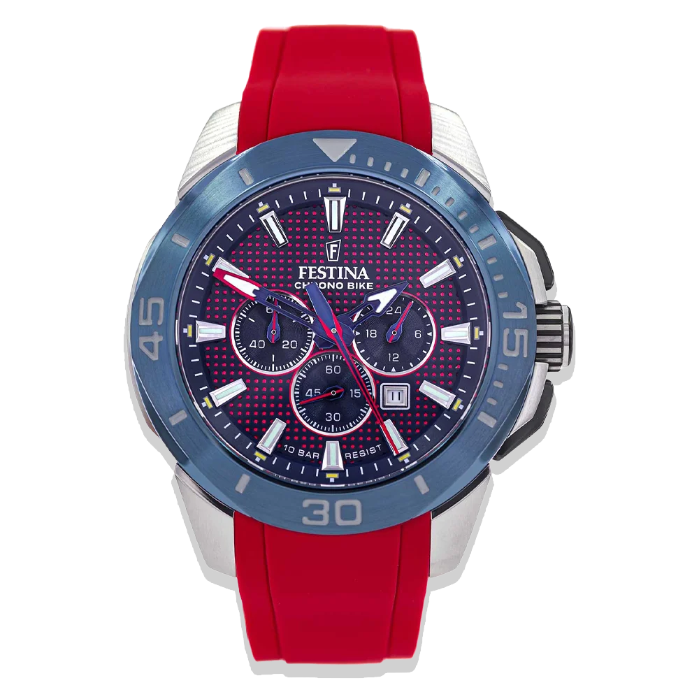 Festina Chrono Bike Herren F20642/2 rotes Silikon Armband