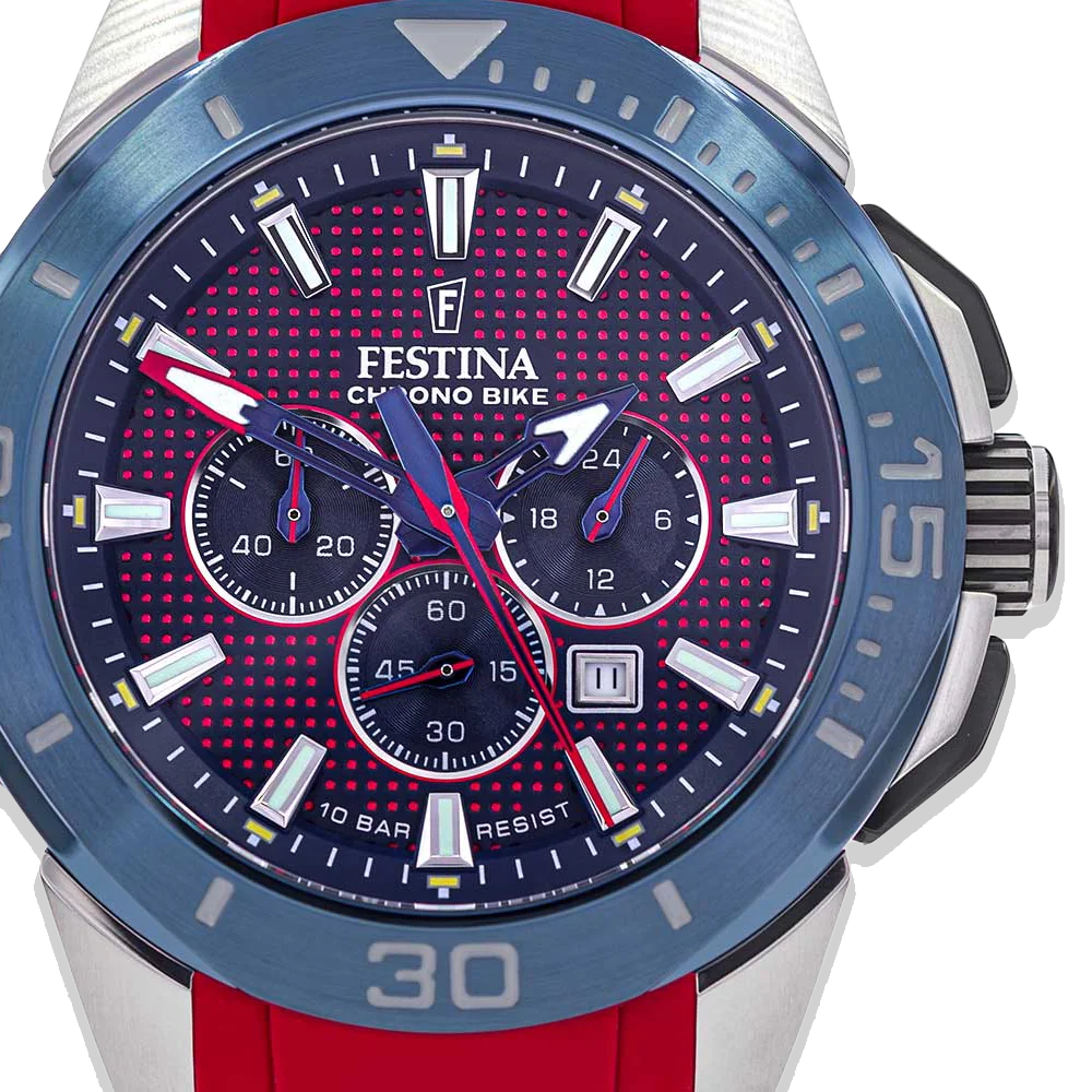 Festina Chrono Bike Herren F20642/2 rotes Silikon Armband