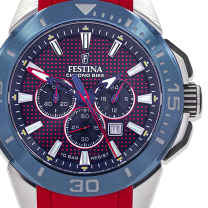 Festina Chrono Bike Herren F20642/2 rotes Silikon Armband