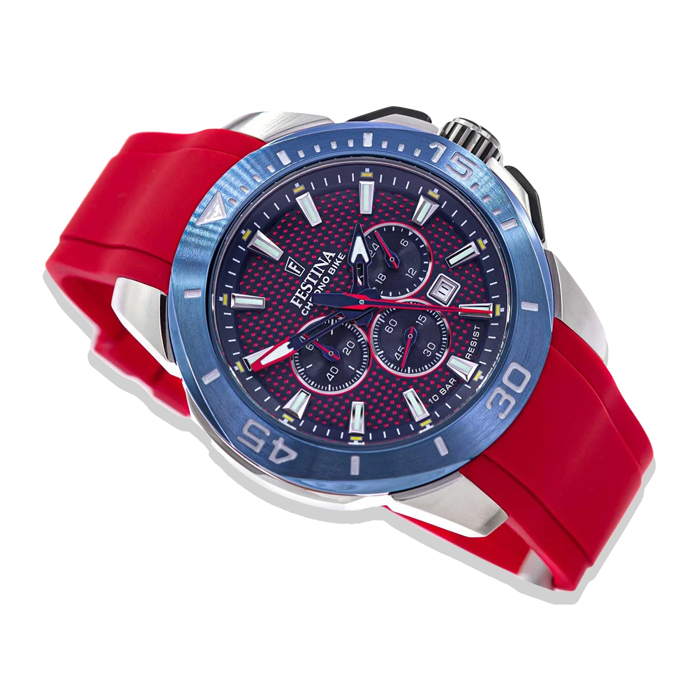 Festina Chrono Bike Herren F20642/2 rotes Silikon Armband