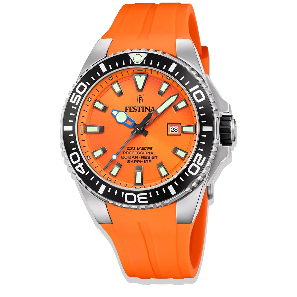 Festina The Originals Herren F20664/4 Oranges Silikon Armband