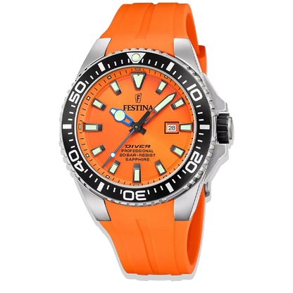 Festina The Originals Herren F20664/4 Oranges Silikon Armband