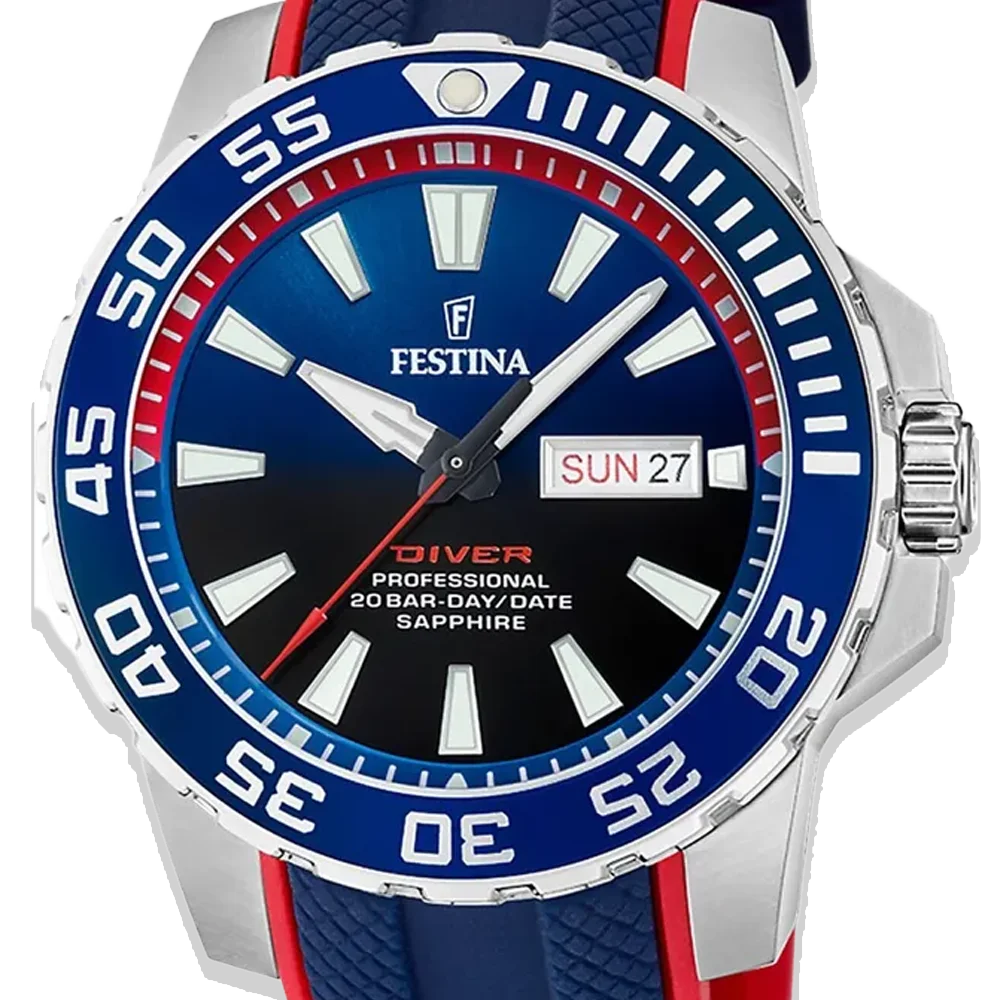 Festina Herren F20662/1 blaues Silikon Armband