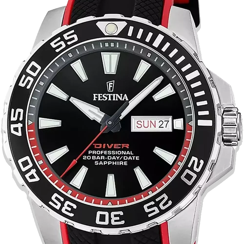 Festina Herren F20662/3 schwarzes Silikon Armband