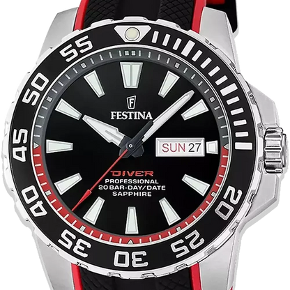 Festina Herren F20662/3 schwarzes Silikon Armband