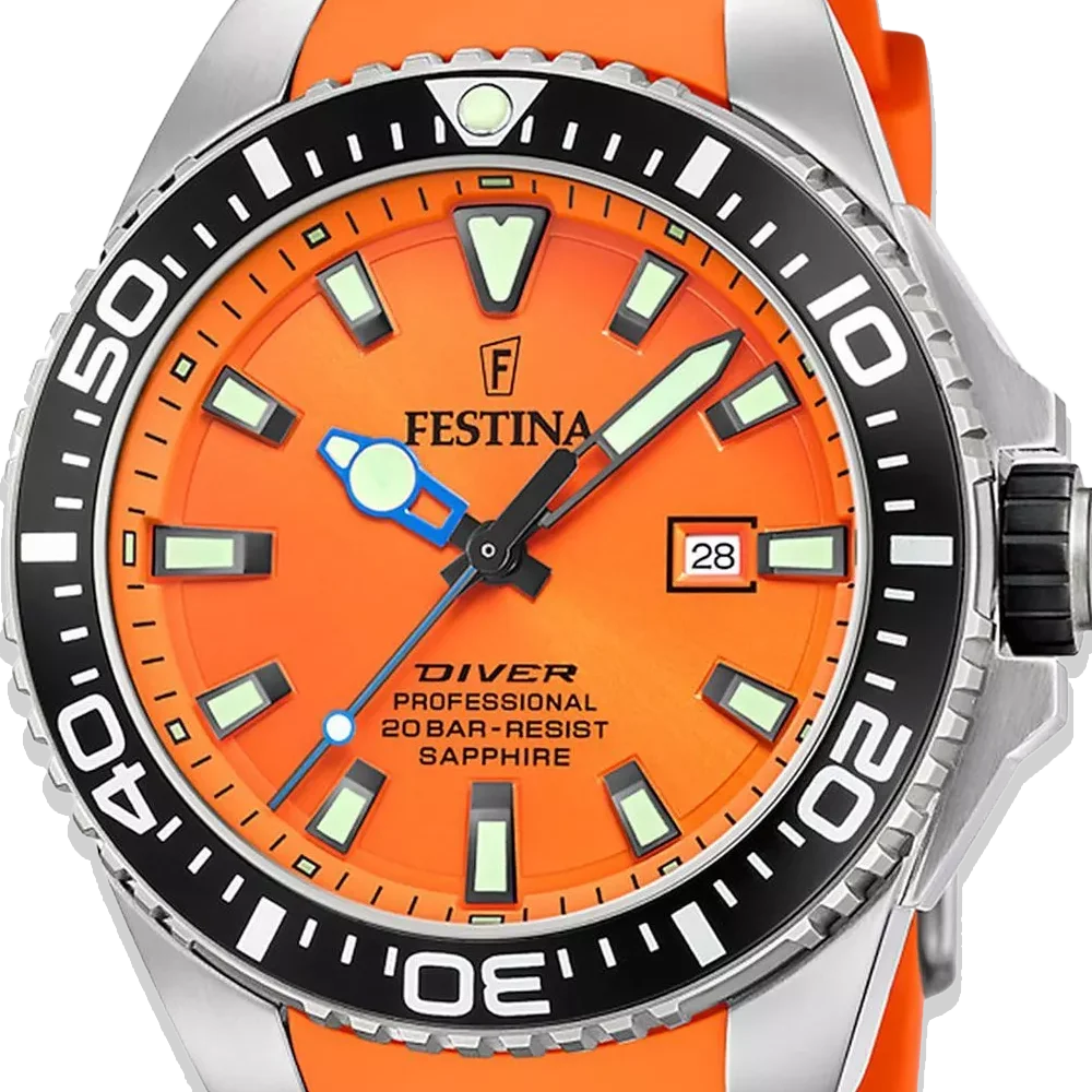 Festina The Originals Herren F20664/4 Oranges Silikon Armband