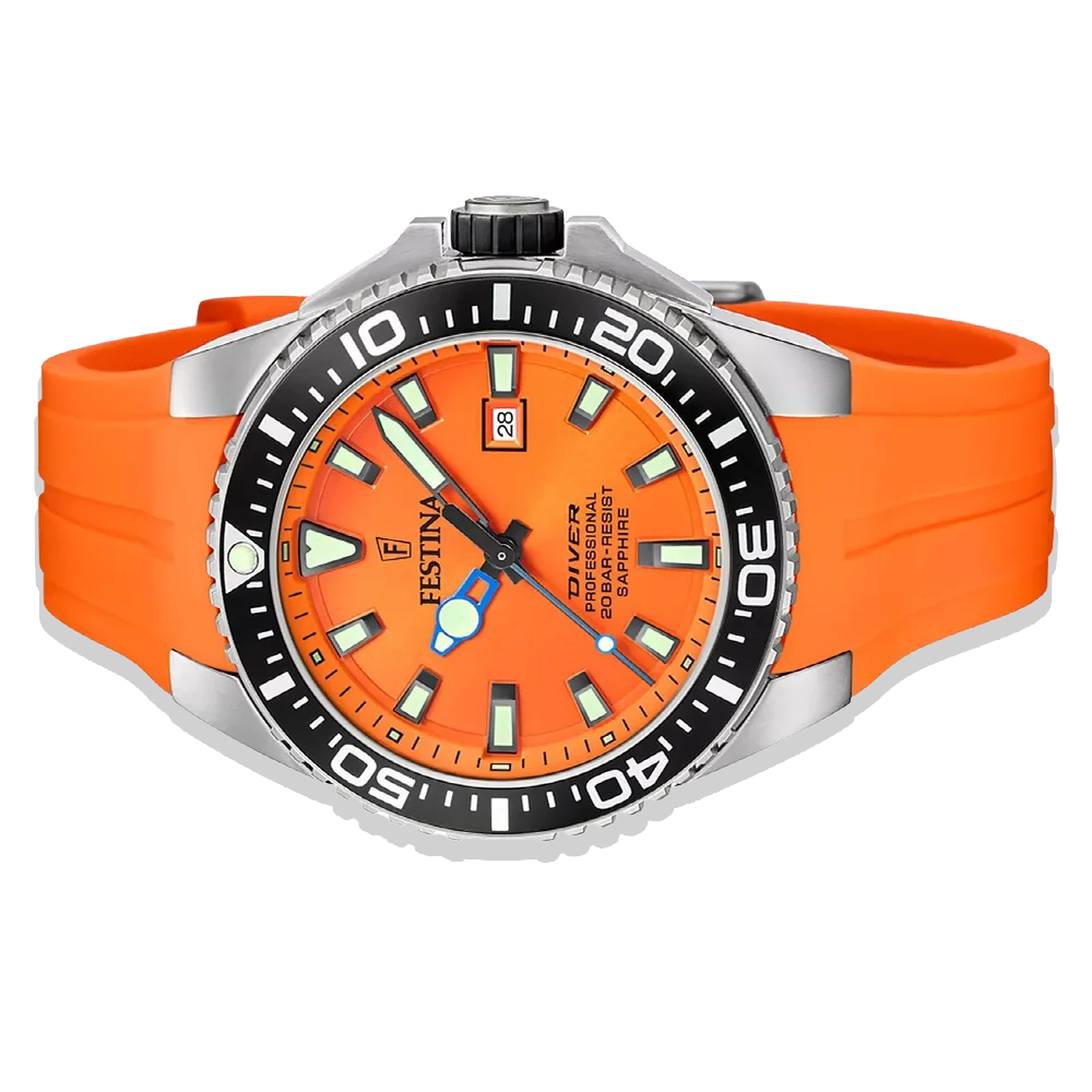 Festina The Originals Herren F20664/4 Oranges Silikon Armband