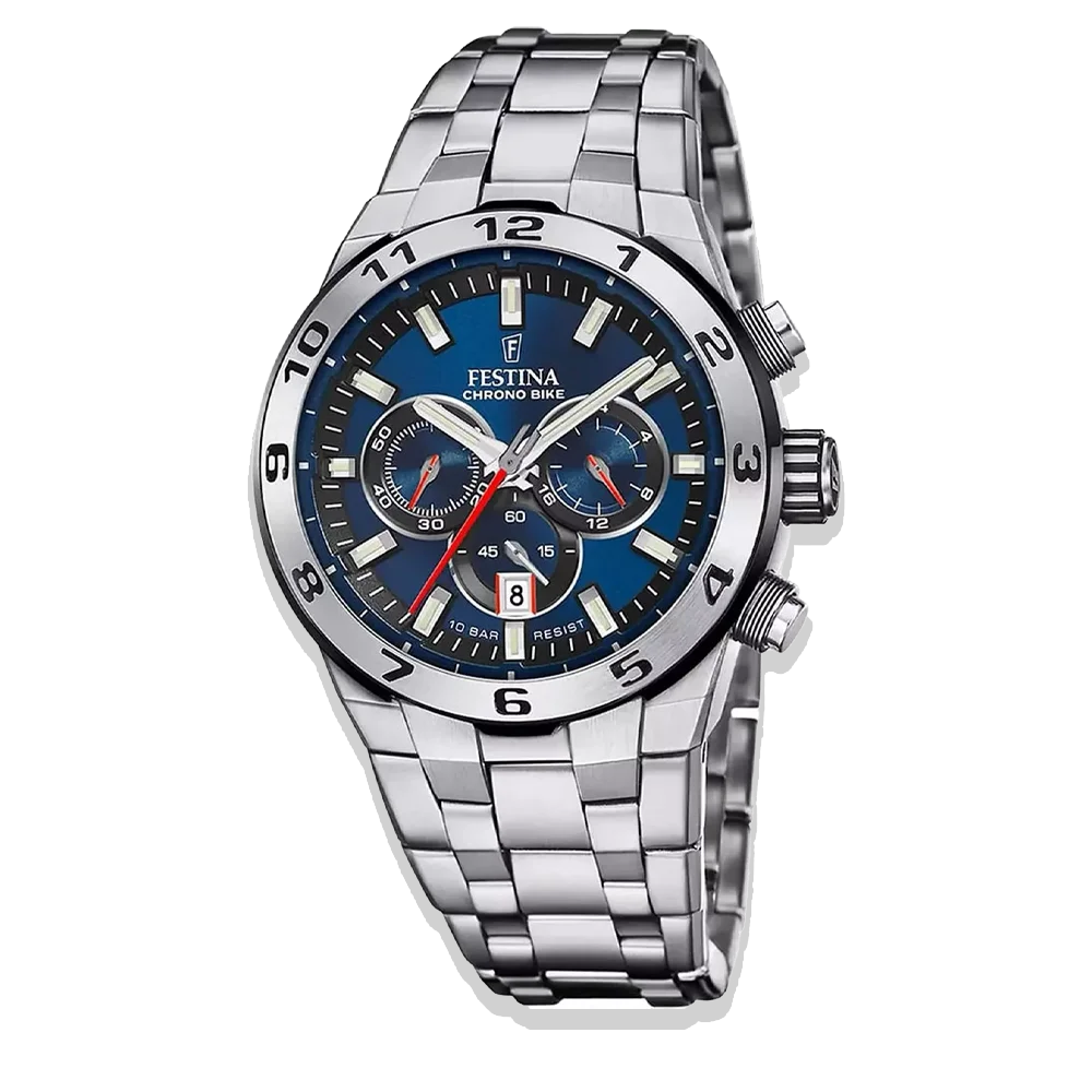 Festina Chrono Bike Blau Herren Uhr mit Edelstahlband F20670/1