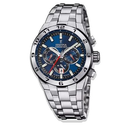 Festina Chrono Bike Blau Herren Uhr mit Edelstahlband F20670/1