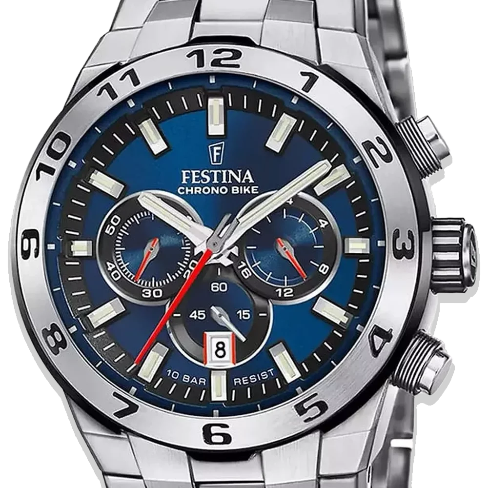 Festina Chrono Bike Blau Herren Uhr mit Edelstahlband F20670/1