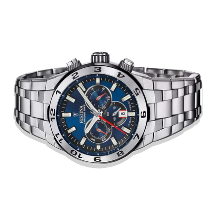 Festina Chrono Bike Blau Herren Uhr mit Edelstahlband F20670/1