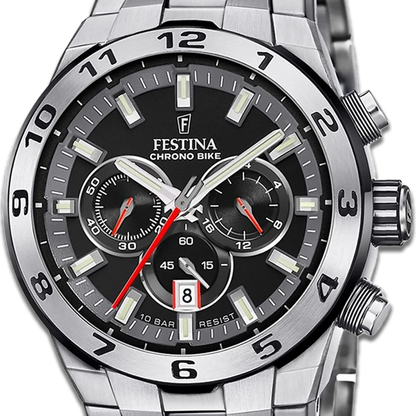 Festina Herren Uhr in Schwarz mit Edelstahlband F20670/6