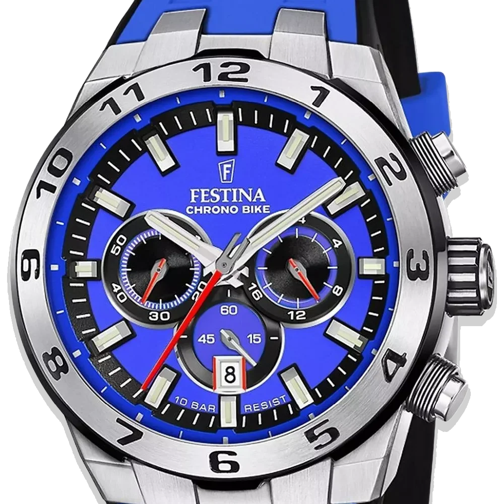 Festina Chrono Bike Herren F20671/3 Hellblaues Silikon Armband