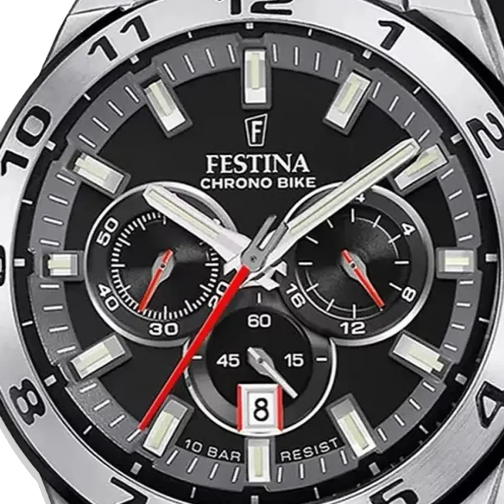 Festina Chrono Bike Herren F20671/6 Schwarzes Silikon Armband