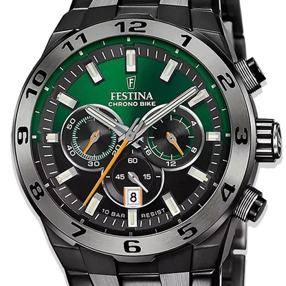 Festina Chrono Bike Grün Herren F20673/2 Uhr mit Edelstahlband