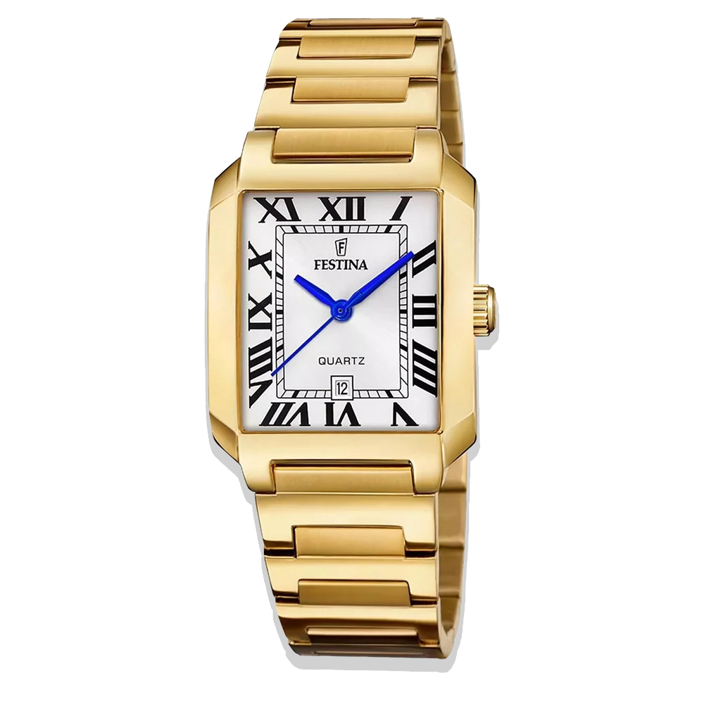 Festina Damen on The Square F20680/1 goldenes Edelstahlarmband