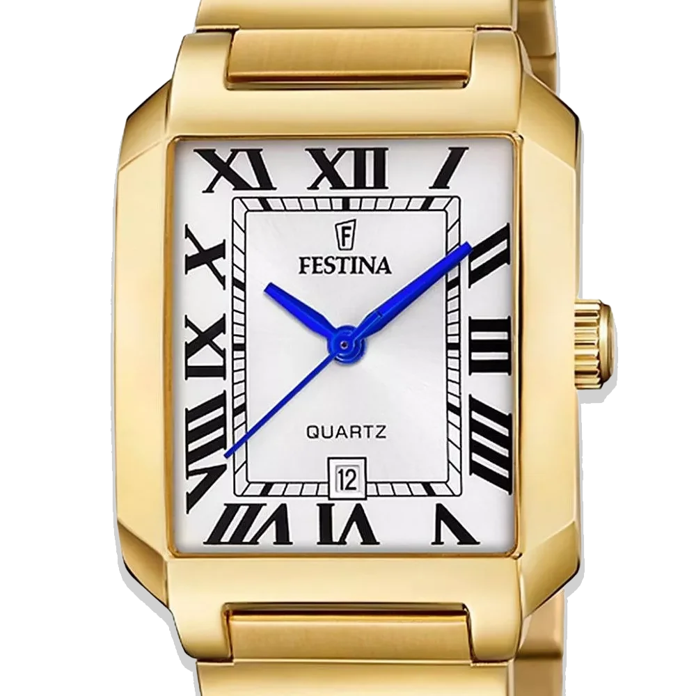 Festina Damen on The Square F20680/1 goldenes Edelstahlarmband