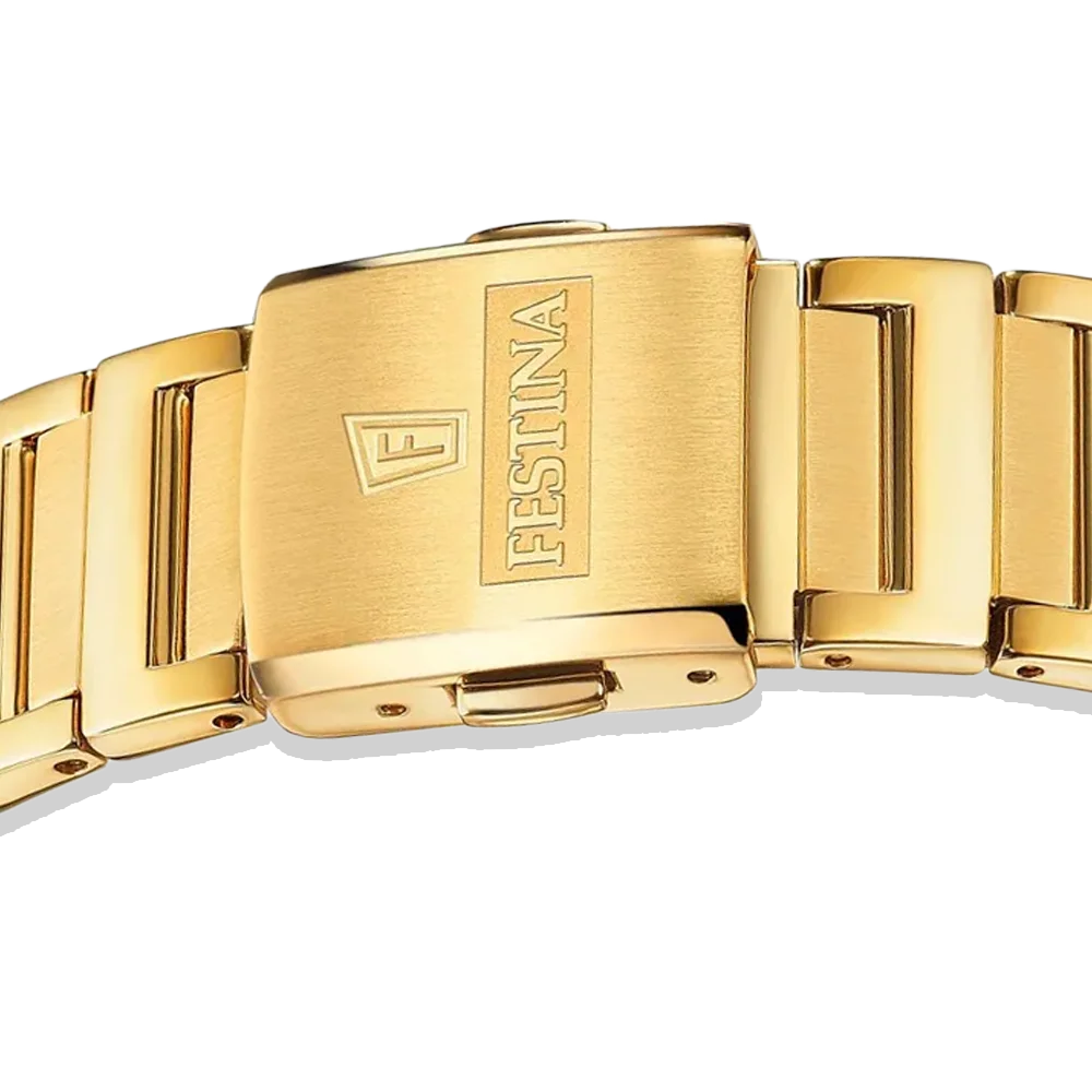 Festina Damen on The Square F20680/1 goldenes Edelstahlarmband