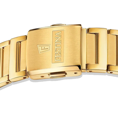 Festina Damen on The Square F20680/1 goldenes Edelstahlarmband