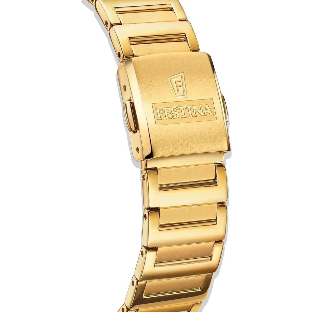 Festina Damen on The Square F20680/1 goldenes Edelstahlarmband