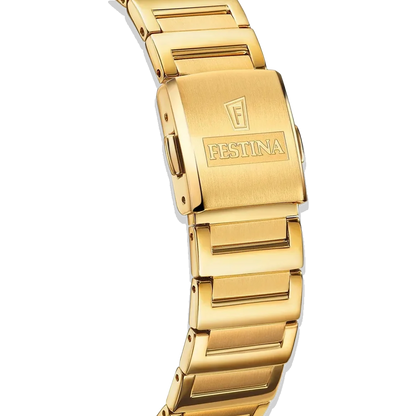 Festina Damen on The Square F20680/1 goldenes Edelstahlarmband