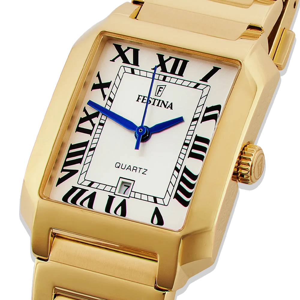 Festina Damen on The Square F20680/1 goldenes Edelstahlarmband