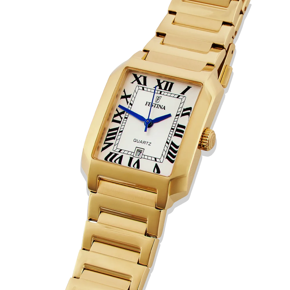 Festina Damen on The Square F20680/1 goldenes Edelstahlarmband