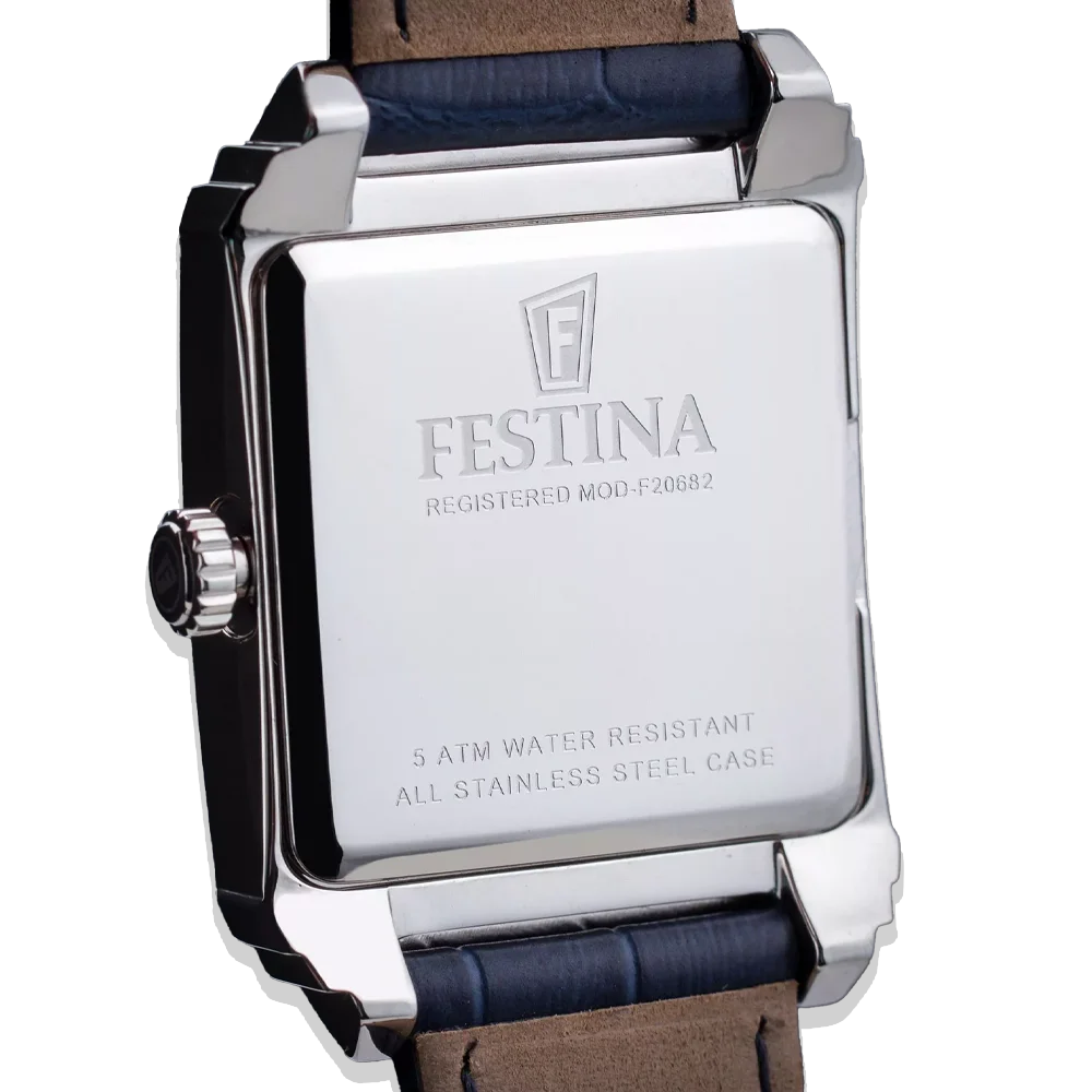 Festina Damen F20682/1 Perlmutt Weiß mit Lederarmband