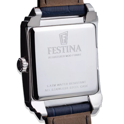 Festina Damen F20682/1 Perlmutt Weiß mit Lederarmband