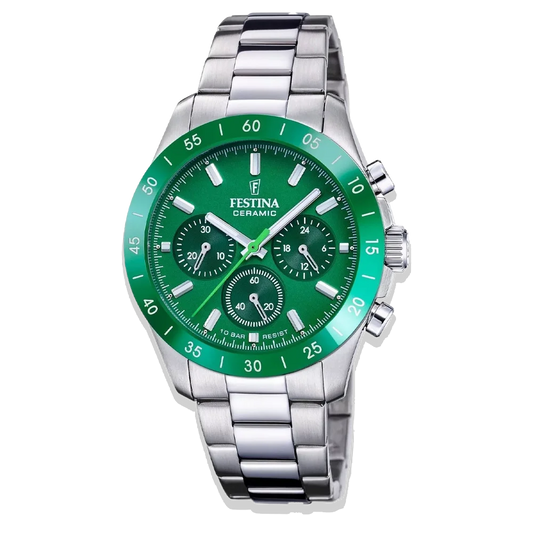 Festina Ceramic Uhr • Unisex F20693/3 • Grün • Edelstahlarmband