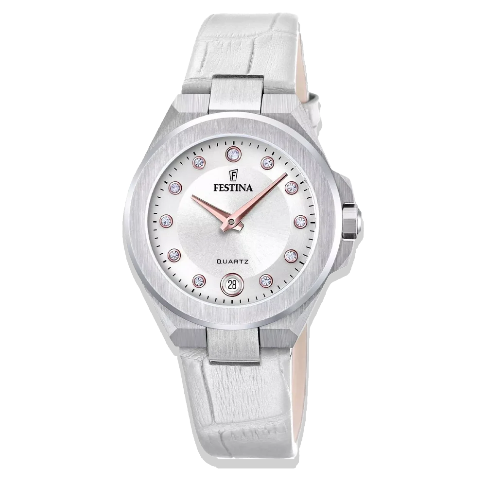 Festina Damen Mademoiselle F20701/1 Silber mit Lederarmband