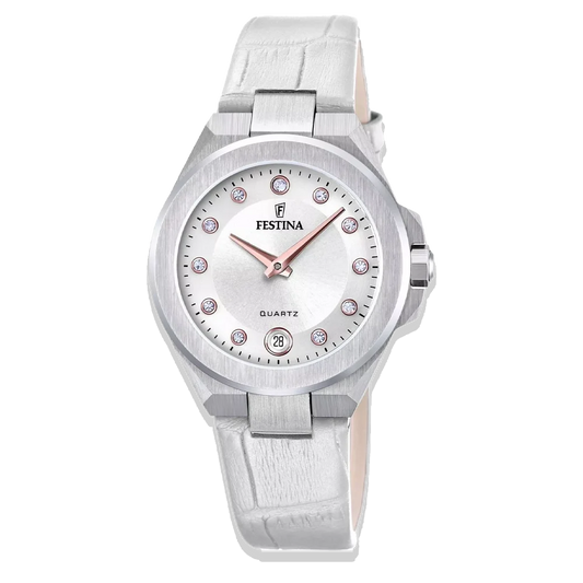 Festina Damen Mademoiselle F20701/1 Silber mit Lederarmband