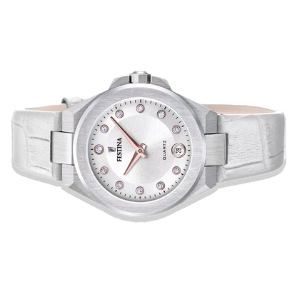 Festina Damen Mademoiselle F20701/1 Silber mit Lederarmband