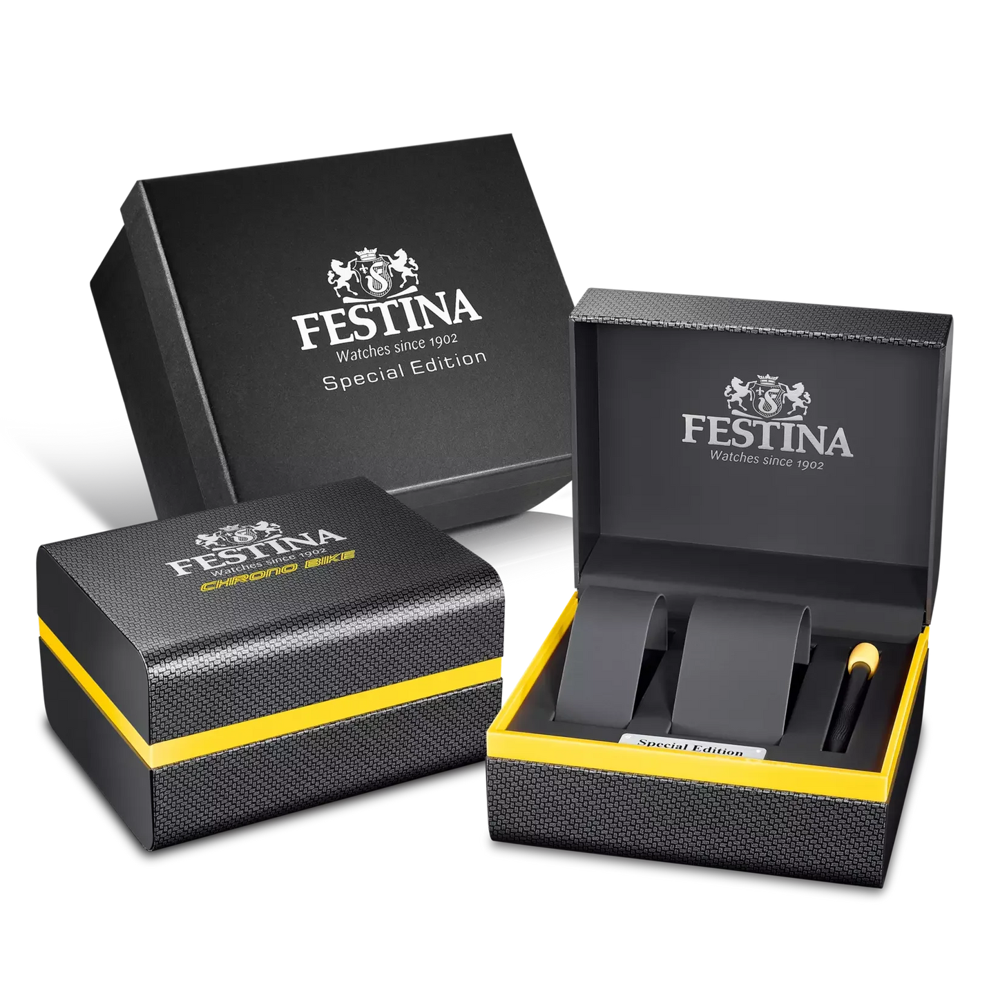 Verpackung Exklusive Festina Herrenuhr Edelstahl schwarz Quarzwerk Juwelier Schroll Tirol