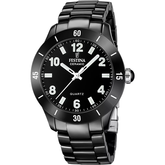 Exklusive Festina Damen Uhr Keramik schwarz Quarzwerk Juwelier Schroll Tirol