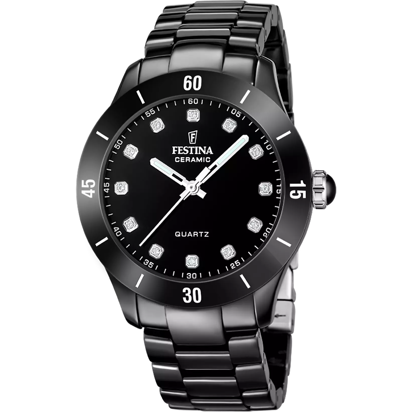 Exklusive Festina Damen Uhr Keramik schwarz Quarzwerk Juwelier Schroll Tirol