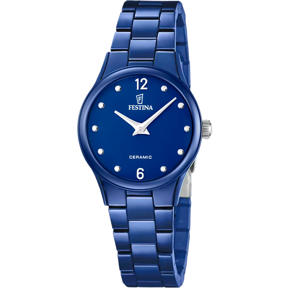 Festina Damenuhr F20751 mit blauem Keramikgehäuse